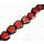 Harz Beads Pentagon Black with Red Capiz Inlay 42mm