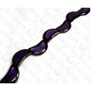 Resin Half Moon Black with Purple Capiz Inlay 50mm
