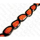 Harz Beads Irregular Trapezoid with Orange Capiz Inlay 55mm
