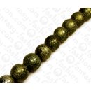 Harz Beads Round Beads with Aluminum Foil Inlay Yellow 25mm