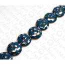 Harz Beads Ufo with Glass Inlay Blue 26mm