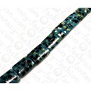 Harz Beads Pillow Shape with Sliced Shells Inlay Blue...