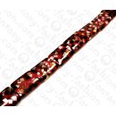 Harz Beads Pillow Shape with Sliced Shells Inlay Red 40x30mm
