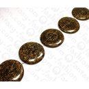 Harz Beads Flat Round with Elephant Vine Inlay and Center...