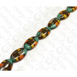Harz Beads Oval Multicolored 35x20mm