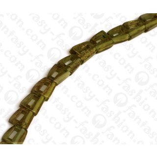 Resin Irregular Trapezoid with Calar Transparent Light Green 18mm