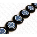 Harz Beads Ufo Opaque Black and Blue with Luanos Shell...