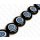 Harz Beads Ufo Opaque Black and Blue with Luanos Shell Inlay 35x9mm
