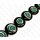 Harz Beads Ufo Opaque Black and Green with Luanos Shell Inlay 35x9mm