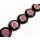 Harz Beads Ufo Opaque Black and Pink with Luanos Shell Inlay 35x9mm