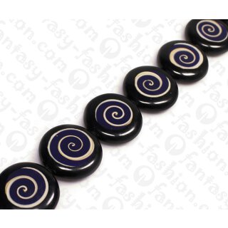Resin Ufo Opaque Black and Violet with Luanos Shell Inlay 35x9mm