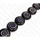 Harz Beads Ufo Opaque Black and Violet with Luanos Shell...