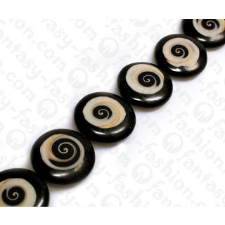 Resin Ufo Opaque Black with Redlip Shell Inlay 35x9mm