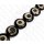 Harz Beads Ufo Opaque Black with Redlip Shell Inlay 35x9mm