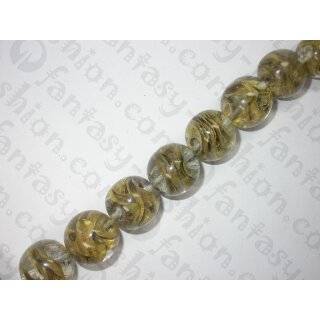 Resin w. pedal inlay, ball bead, ca. 25mm