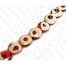 Harz Beads Ufo Transparent Red with Luanos Shell Head...