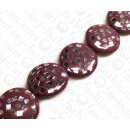 Harz Beads Ufo Opaque Purple with Glass Inlay 38mm