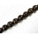 Black resin ball beads w. banlot inlay, ca. 25mm