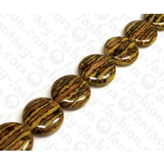 Resin Ufo Opaque Yellow with Elephant Vine Inlay 35mm