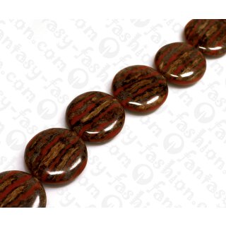 Harz Beads Ufo Opaque Red with Elephant Vine Inlay 35mm