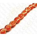 Resin Round Beads Opaque Orange with White Stripes 24mm