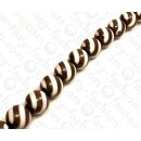 Harz Beads Round Beads Opaque Brown with White Stripes 24mm
