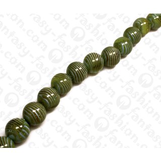 Resin Round Beads Transparent Green with Glitter and Smoke Effect 19mm