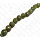 Resin Round Beads Transparent Green with Glitter and...