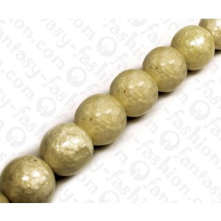 Resin Round Beads White Capiz Coated 28mm