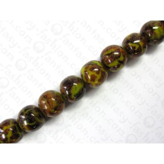 Yellow resin ball beads w. banlot inlay, ca.25mm