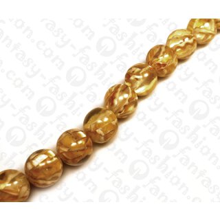 Harz Beads Round Beads Transparent Clear with Sliced Shells Inlay 21mm