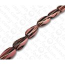 Resin Irregular Teardrop Opaque Pink with Tan and Black...