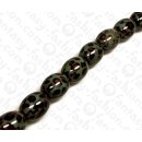 Harz Beads Oval Turq. Blue with Dark Brown Spots 28x22mm
