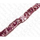 Resin Rectangle Transparent Pink with Sliced Shells Inlay...