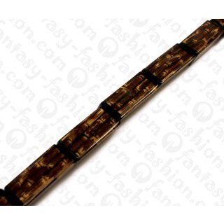 Harz Beads Rectangle with Nito Tube Inlay 40mm