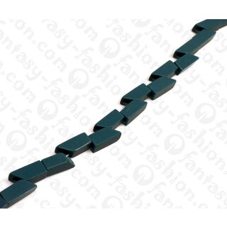 Harz Beads Rectangle Slanted Cut Opaque Blue 17x7mm