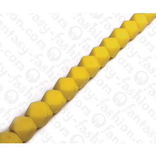 Harz Beads Dice Faceted Opaque Yellow 18mm