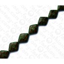 Resin Diamond Opaque Green with Kapok Inlay 43x30mm