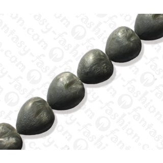 Harz Beads Heart Opaque Grey 30x28mm