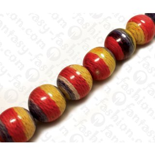 Harz Beads Round Beads Transparent Clear wtih Pastel Cords Inlay 23mm