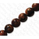 Resin Round Beads with Metallic Flower Cord Inlay 27mm