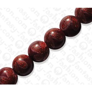 Harz Beads Round Beads with Red Flower Cord Inlay 27mm