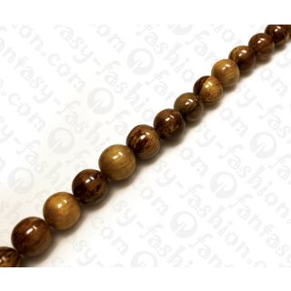 Resin Round Beads Transparent Clear with Banana Bark Inlay 17mm