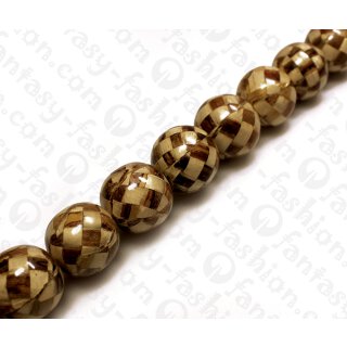 Harz Beads Rond Beads Transparent Clear with Waved Banana Bark Inlay 22mm