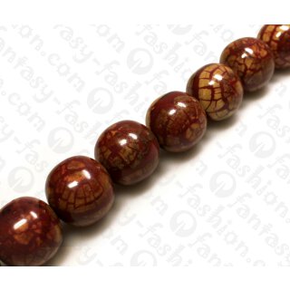 Harz Beads Round Beads Opaque Red with Santol Inlay 25mm