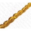 Harz Beads Oval Transparent Yellow 20mm