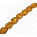 Resin Irregular Round Transparent Yellow 23mm