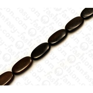 Wood beads Oval Black Kamagong 22x12mm / 18pcs.