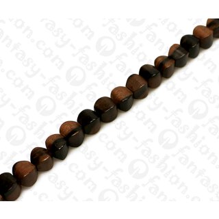 Wood beads Twist Tiger Kamagong 10mm / 40pcs.