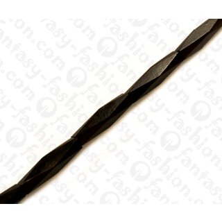 Wood beads Faceted Tube Black Kamagong 20mm / 20pcs.